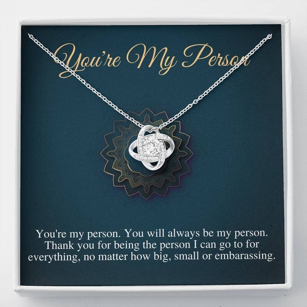 You Are My Person Necklace, Best Friend Gift, You're My Person Gift, Greys Anatomy Quote, Birthday Gift, Valentines Day Gift, Christmas Gift
