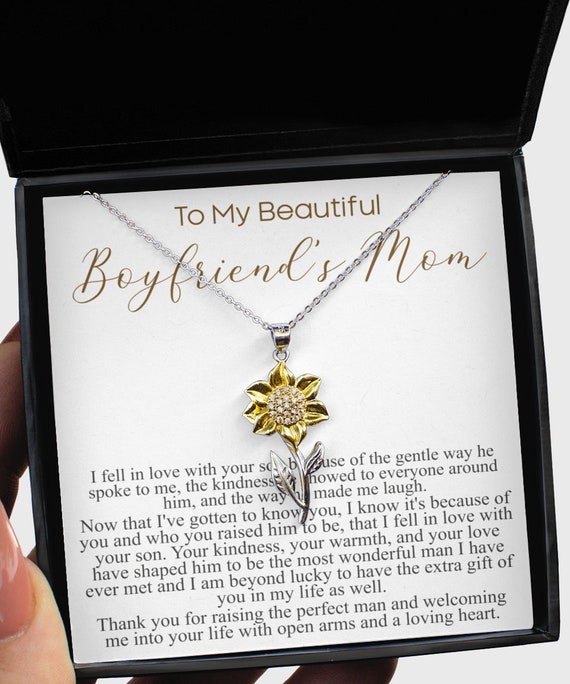 To My Boyfriend's Mom Necklace, Gift for Boyfriend Mother, Birthday Gift  Christmas Gift for Boyfriends Mom 