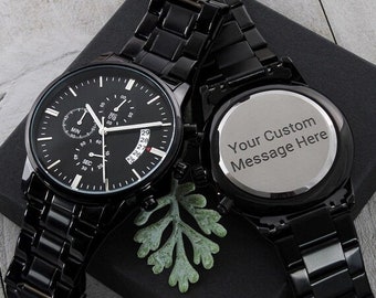 Personalized Watch for Father's Day Gifts, Personalized Groomsmen Watch, Dad Birthday Present, Grandfather Keepsake, Christmas Gift for Him