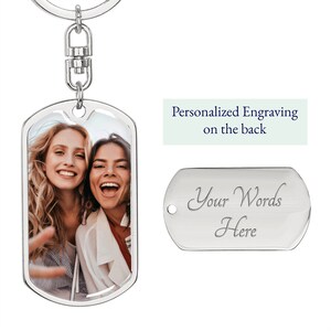 Personalized Keychain for Sister on Mothers Day, Keychain Gift from sister and brother, Christmas Gift for Bonus Sister, Twins Birthday Gift Silver Finish