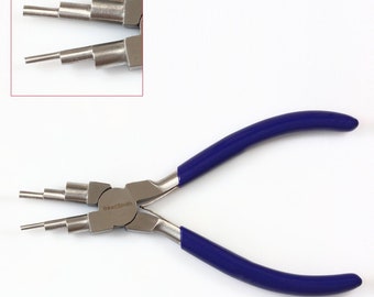 Pince à boucler Steps 6-en-1 BeadSmith® - Pour plier et façonner le fil, faire des étriers - Donne 6 tailles de boucles de 2 mm à 9 mm