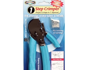 Bead Buddy® 1 Step Crimper Tool™ Pliers - Perfect Crimps In One Squeeze - Works with most popular size metal crimp beads & tubes