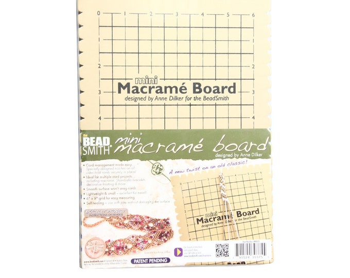 Beadsmith® Mini Macramé/knotting Board 30x21.5cm for Easy Cord Braiding