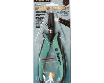 BeadSmith® Metal Hole 1.5mm Punch Pliers with Gauge Guard - punch soft sheet metal: copper, gold-filled, silver, brass - up to 22 gauge