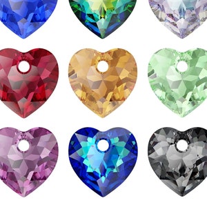 PRIMERO Crystals 6432 Heart Cut - Highest Quality Crystal Pendants - Made in Austria - Center Drilled Heart Pendants - for Jewelry Making