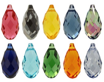 PRIMERO Crystals 6010 Briolette - Highest Quality Crystal Pendants - Made in Austria - Center Drilled Briolette Pendant - for Jewelry Making