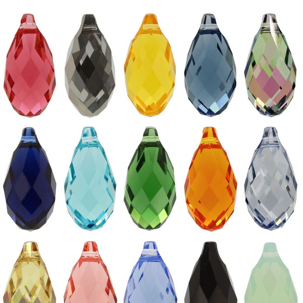 PRIMERO Crystals 6010 Briolette - Highest Quality Crystal Pendants - Made in Austria - Center Drilled Briolette Pendant - for Jewelry Making