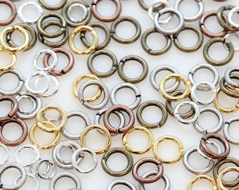 Brass Metal Round Open Jump Rings Metal Connectors - 4mm, 5mm, 6mm Sizes - Various Platings - Jewelry Making Findings - Base Metal Findings