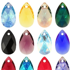 PRIMERO Crystals 6106 Pear - Highest Quality Crystal Pendants - Made in Austria - Center Drilled Pear Shape Pendants - for Jewelry Making