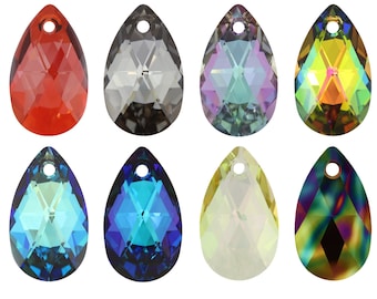 PRIMERO Crystals 6106 Birne – Kristallanhänger von höchster Qualität – hergestellt in Österreich – mittig gebohrte Birnenform-Anhänger – für die Schmuckherstellung