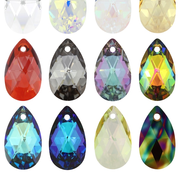 PRIMERO Crystals 6106 Pear - Highest Quality Crystal Pendants - Made in Austria - Center Drilled Pear Shape Pendants - for Jewelry Making