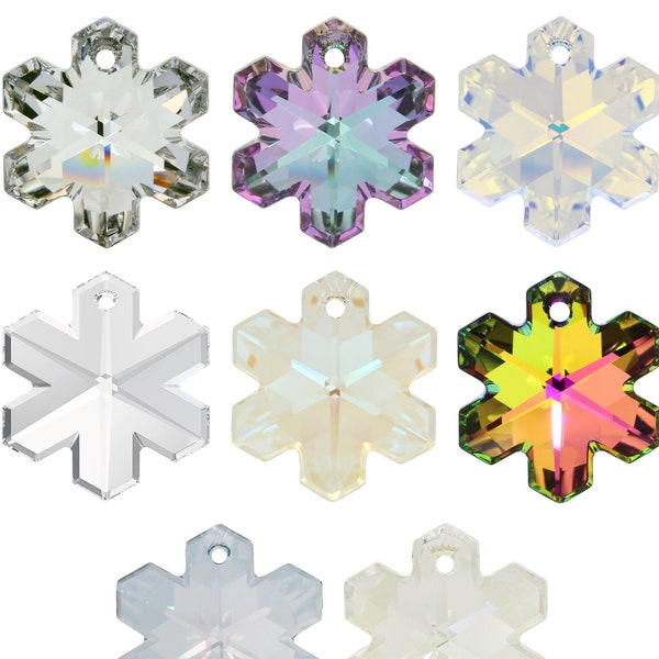 PRIMERO Crystals 6704 Snowflake - Highest Quality Crystal Pendants - Made in Austria - Center Drilled Snowflake Pendant - for Jewelry Making