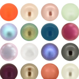 PRIMERO Crystals 5817 Round Cabochon Pearls - Highest Quality Half Drilled Pearls - Made in Austria - Pearl Colors - Popular Round Pearls