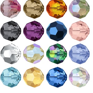 PRIMERO Crystals 5000 Rund Facettierte Voll gebohrte Perlen höchster Qualität Made in Österreich Einfache Farben Beliebte Perlen Perlenschmuck Bild 1