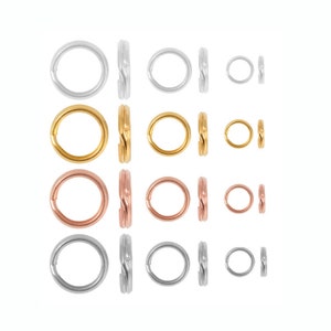 925 Silver Split Rings/Silver Connectors - Different sizes and platings - Jewelry Making Findings