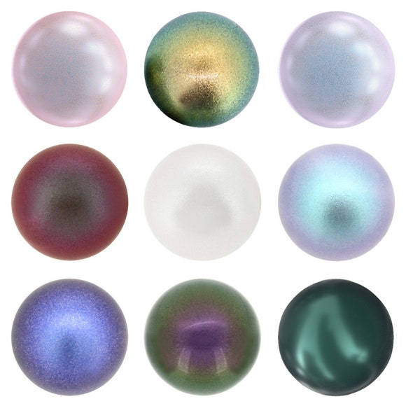 PRIMERO Crystals 5810 Round Pearls - Highest Quality Fully Drilled Beads - Made in Austria - Iridescent Colors - Popular Crystal Pearl Beads