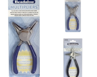 Beadalon® MultiPliers™ - Pour le papier métallique et la fabrication de bijoux - Nez rond/chaîne, rond/courbé ou coupe-câble rond/chaîne/semi-affleurant