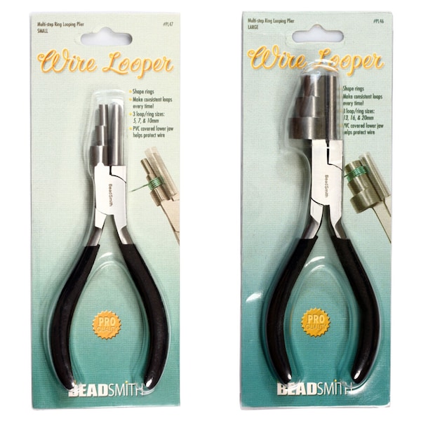 BeadSmith® Wrapper Pliers - Small measure 5mm, 7mm and 10mm OR Large measure 13mm, 16mm and 20mm - Wrap wire, make loops, bails or curves