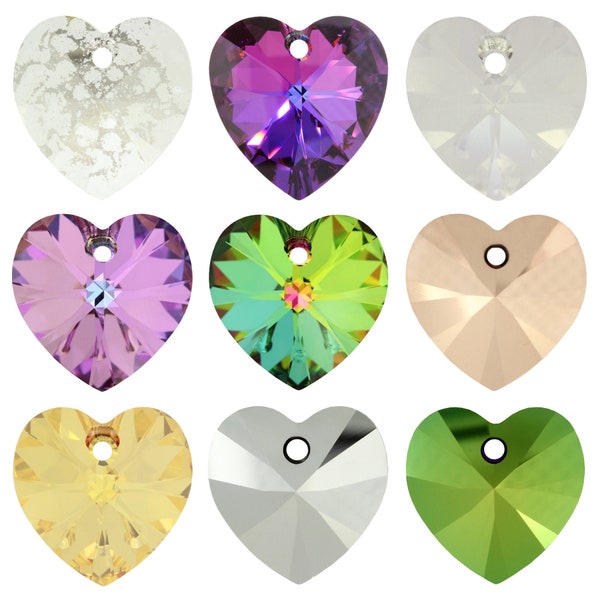 PRIMERO Crystals 6228 Heart - Highest Quality Crystal Pendants - Made in Austria - Center Drilled Heart Shape Pendants - for Jewelry Making