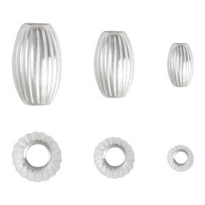 925 Sterling Silver Embossed Oval Beads: Jewelry Making Spacers