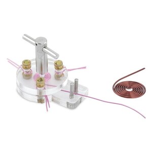 May include: A clear plastic coil winding jig with a metal handle and four brass terminals. A coil of copper wire is included.