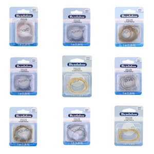 Alambre francés de metal con base de cobre Beadalon®: para proteger el cordón de cuentas; diferentes colores y diámetros; el paquete incluye 1 m/3,28 pies de alambre