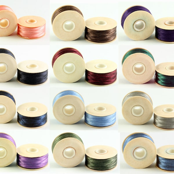 Nymo® Thread Bobbin for Beads Pearls Stringing material - Available in many popular colors - Spools available in 00, 0, B, D, F sizes