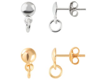 925 Zilveren Stud Posts Earring bevindingen 11x5mm maat 1 paar - Verschillende platings - Open ring, met oormoeren - Sieraden maken Oorbel bevindingen