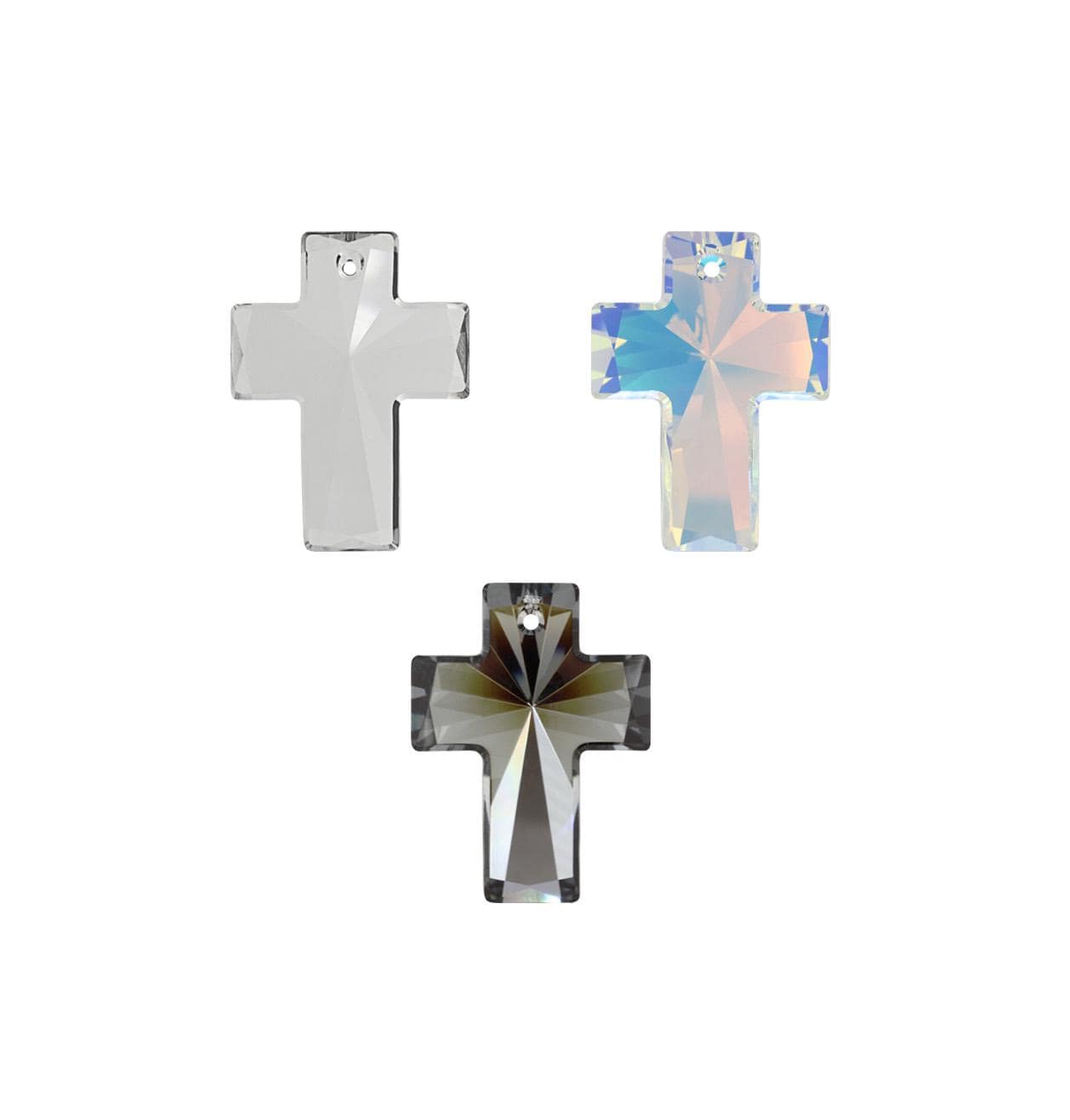 Croix Pendentif Fantaisie - Métal Vieilli Avec Strass De Couleur Violine, Modèle N°11, Neuf Sans Emballage