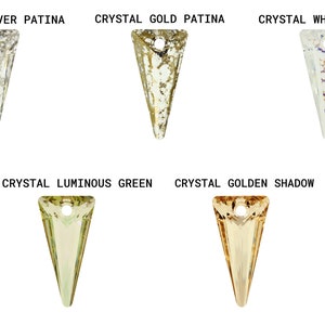 PRIMERO Crystals 6480 Spike Pendenti in cristallo di altissima qualità Prodotto in Austria Pendenti a punta con foro centrale per la creazione di gioielli immagine 9