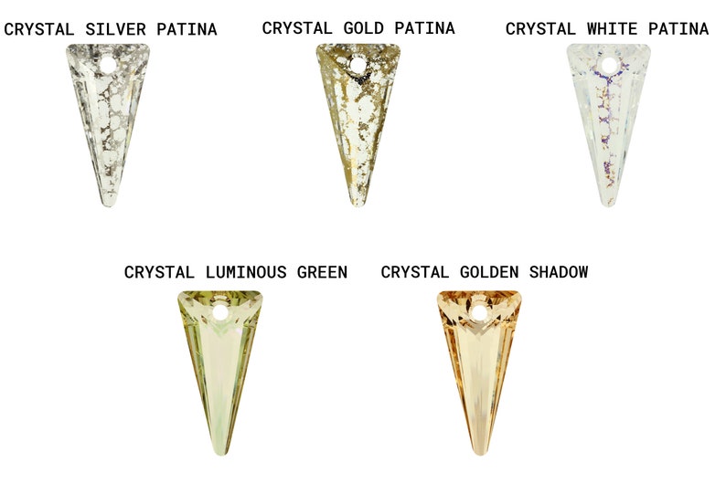 PRIMERO Crystals 6480 Spike Pendenti in cristallo di altissima qualità Prodotto in Austria Pendenti a punta con foro centrale per la creazione di gioielli immagine 9