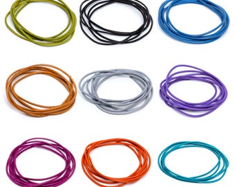 Cordoncino arrotondato in pelle di vacchetta Griffin® - Materiale di base per collane, bracciali, pendenti - La confezione include 100 cm - Diversi colori, diametri