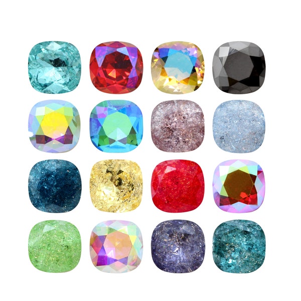 Cristales cuadrados tipo cojín A4470: Piedras elegantes para la fabricación de joyas de Aurea Crystals