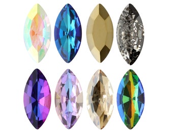 AUREA Crystals A4200 Navette - Fancy Stones Crystals - Various Crystal Effects - Rhinestones - Popular Navette Shape - Jewelry Making