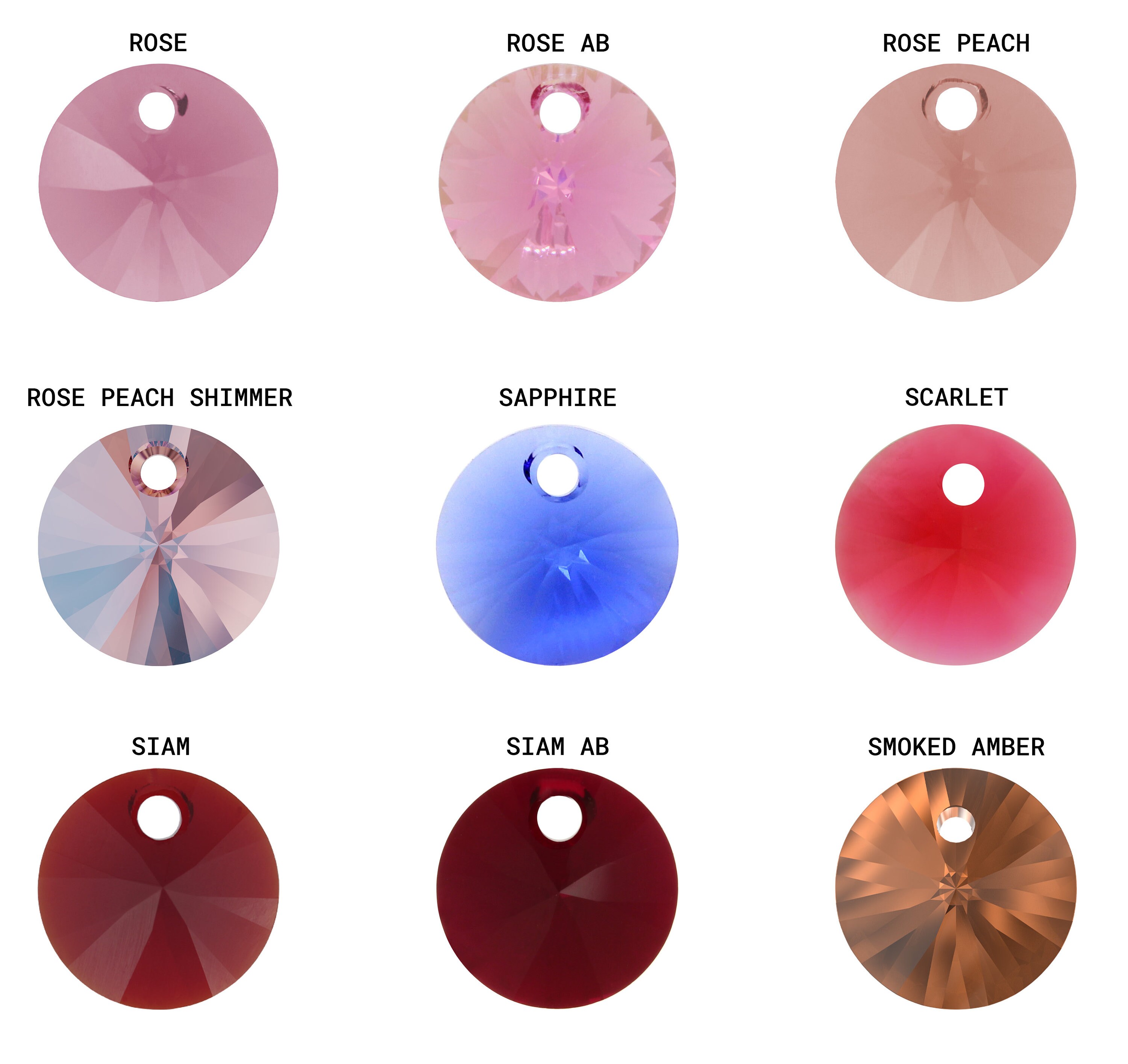 Prmero Crystal 6428 Rvol Pendant 8mm Sam (8 pcs