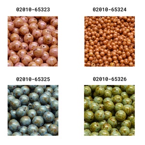 Rutkovsky 111-19001 Round Druck Pressed Glass Beads 3mm, 4mm, 6mm, 8mm, 10mm Sizes Bead Packs in Grams Czech Glass Many Colors image 3