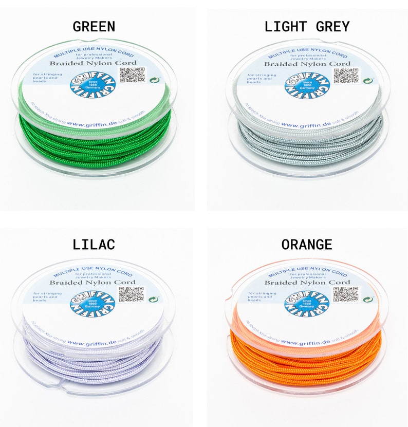 Griffin® Braided Nylon Cord Thread Multiple Use for Stringing Beads & Pearls Many different colors, diameters, lengths Jewelry Making zdjęcie 6