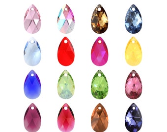 6106 Pear Primero Crystals Pendants - Swarovski Alternative - Center Drilled Pear Shape Crystal Pendants - for Jewelry Making