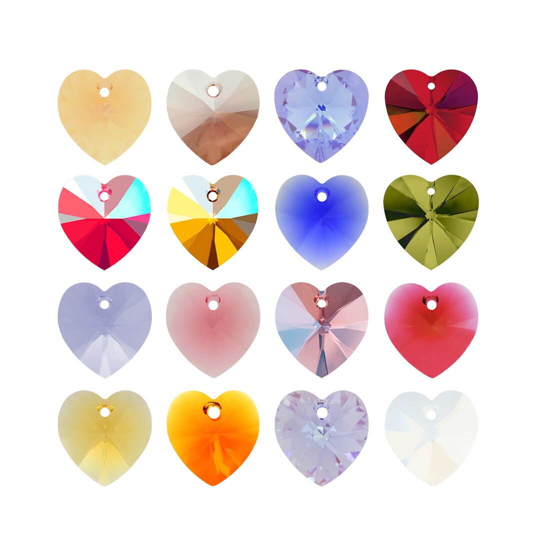 TCC Sourcing, 4 Ciondoli A Forma Di Cuore Con Cristalli - Foto 5