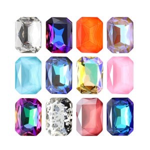 A4627 Octagon Fancy Stones Aurea-kristallen - gefacetteerde kristallen aan de achterkant voor vooraf ingestelde holtes - kristallen voor het maken van sieraden, het zetten van stenen en het lijmen