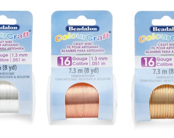 Filo di rame Beadalon® ColourCraft® Resistente all'appannamento - Colori disponibili Ottone, rame, placcato argento - Calibri 16, 18, 20, 22, 24, 26, 28