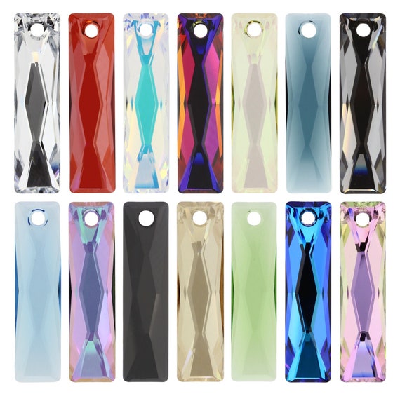 PRIMERO Crystal 6465 Queen Baguette Pendants Many Colors Available in  13.5x6mm, 25x7mm and 38x10mm Sizes 