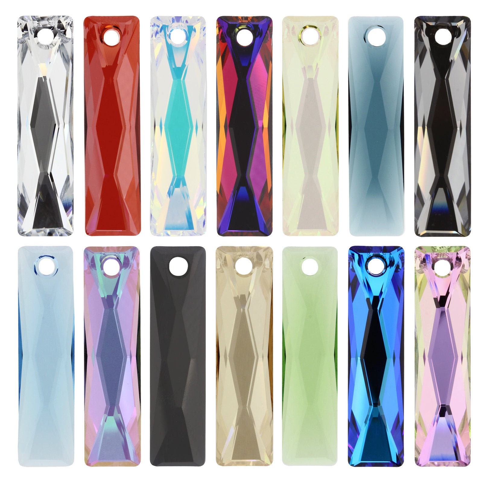 Swarovski Crystal 6465 Queen Baguette Pendants - Genuine - Many color…