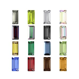 PRIMERO Crystals 4501 Baguette - Pietre fantasia di altissima qualità - Prodotto in Austria - Vari colori di cristallo - Cristalli di pietra fantasia con dorso a punta