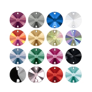 3200 Rivoli Round Primero Crystals Sew-On Rhinestones - Swarovski Alternative - Flat Back Sew-On Crystals with 2 Holes - Crystals For Sewing