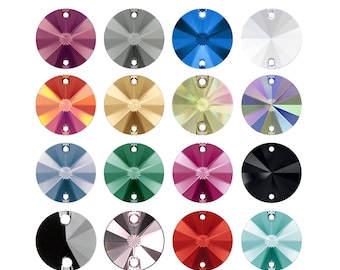 3200 Rivoli Round Primero Crystals Sew-On Rhinestones - Swarovski Alternative - Flat Back Sew-On Crystals with 2 Holes - Crystals For Sewing