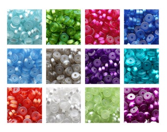 Perles rondelles Lucido POLARIS entièrement percées - 8 mm, 10 mm - Différentes couleurs - Taille du trou 1,8 mm - Perles intérieures lumineuses spéciales