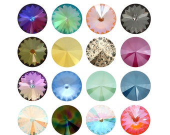 PRIMERO Crystals 1122 Rivoli - Highest Quality Round Stones - Made in Austria - Many Crystal Effects - Pointed Back Crystals - Rivoli Shape