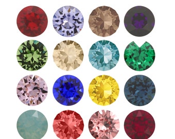 PRIMERO Crystals 1088 Chaton - Highest Quality Round Stones - Made in Austria - Basic Crystal Colors - Pointed Back Crystals - Chaton Shape