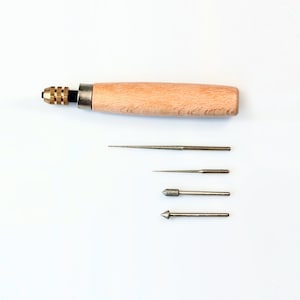 BeadSmith® ダイヤモンドビーズリーマーセット 木製ハンドル付き * ジュエリーツール - 粗いエッジを柔らかくし、穴を滑らかにしたり、拡大/サイズ変更したりします